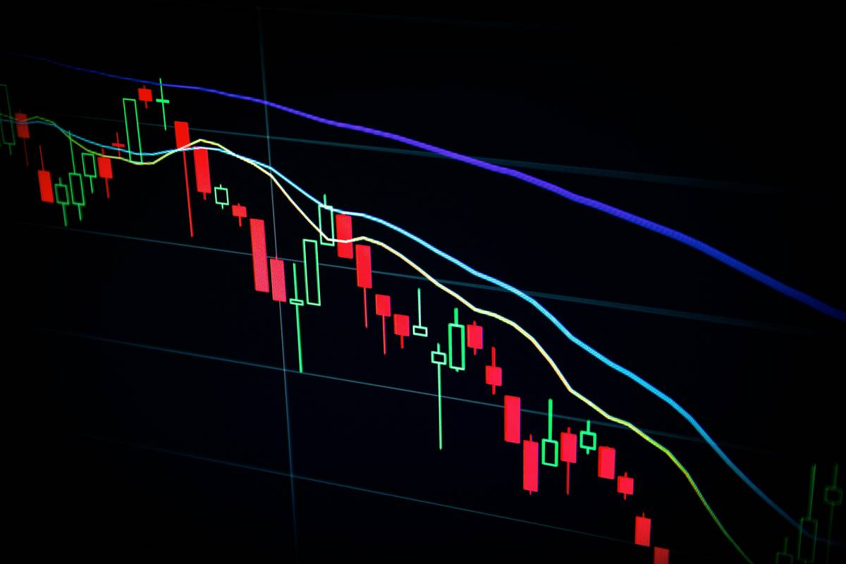 Trader analyzing portfolio on virtual trading app tool dashboard